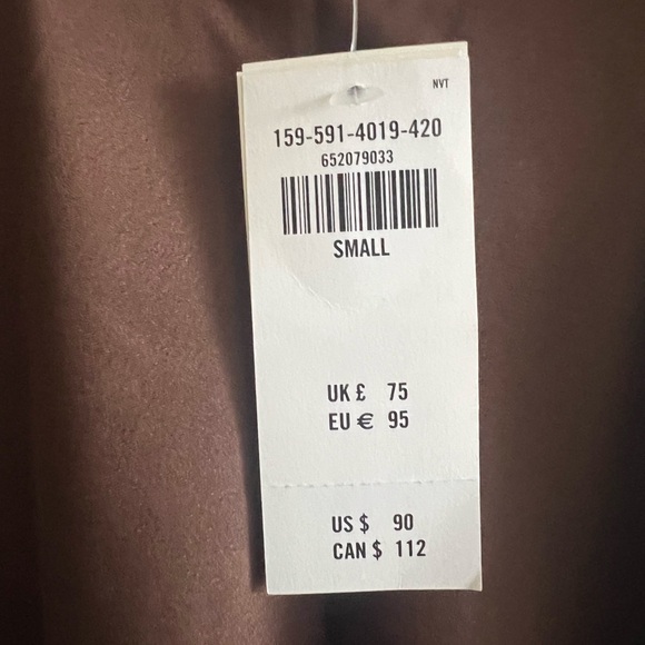 Elegant Brown Faux Silk Dress NWT - Picture 5 of 7